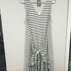 Anthropologie Tie Front Striped Tank Dress